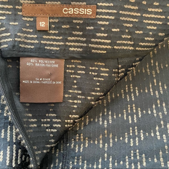 Cassis women’s fit and flare high low hem black and brown skirt. Size 12 - Picture 7 of 9